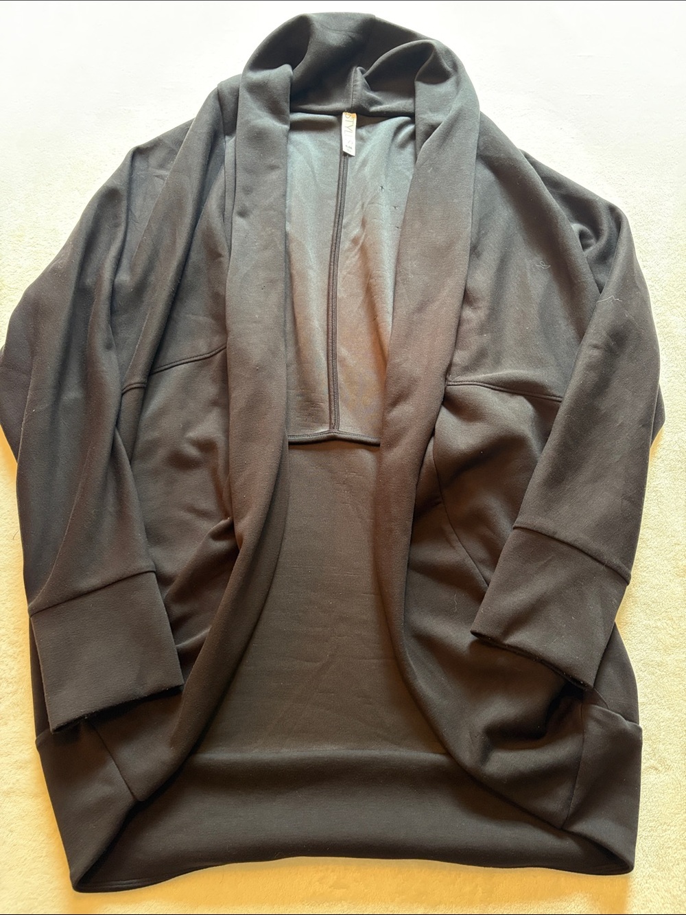 STYLUS BLACK OPEN FRONT DRAPED CARDIGAN
